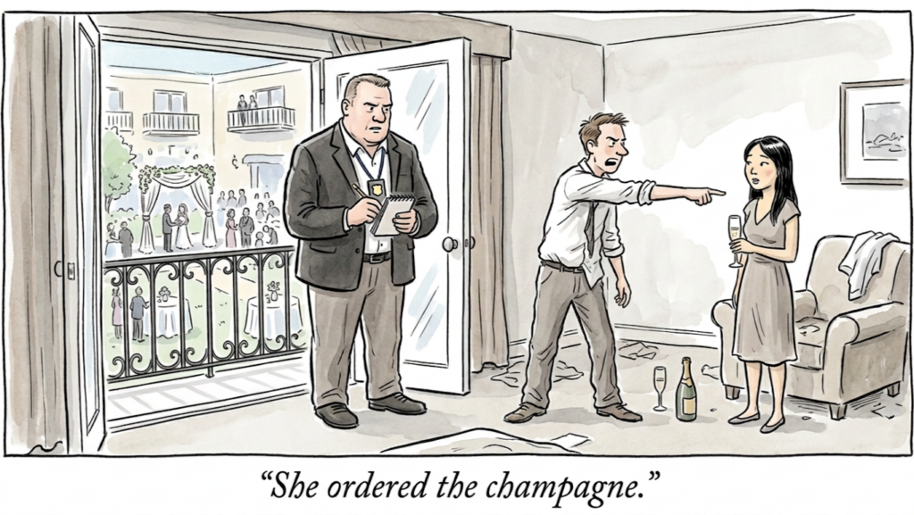 The Elbow, the Cork, and the Woman at the Front Desk