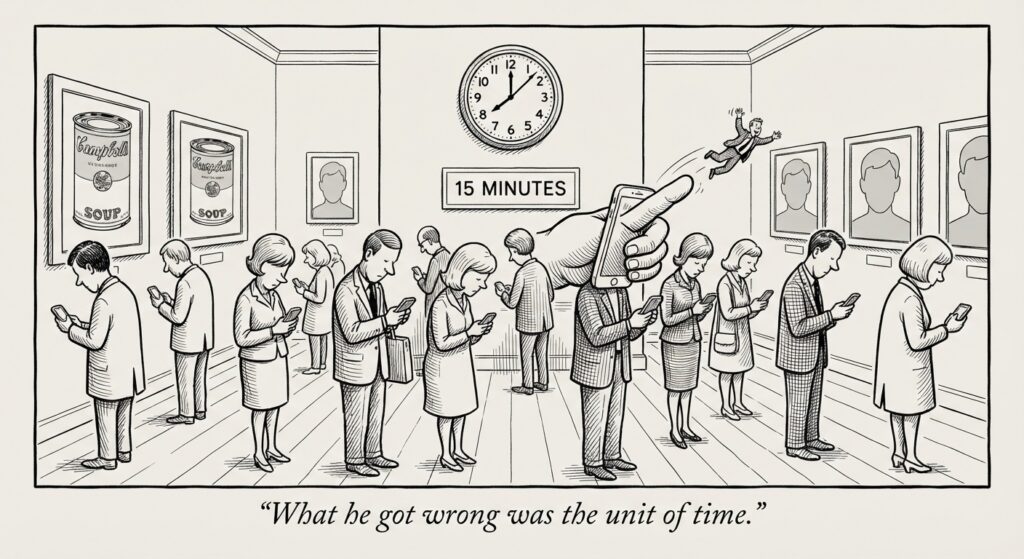 Warhol Promised Everyone 15 Minutes of Fame. The Algorithm Cut It to 15 Seconds, and Now the AIs Want a Turn.